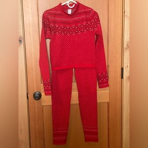 Fabletics 2 piece red lounge set size L NWT